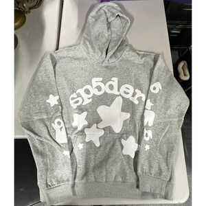 Sp5der Beluga Grey Hoodie Size Large